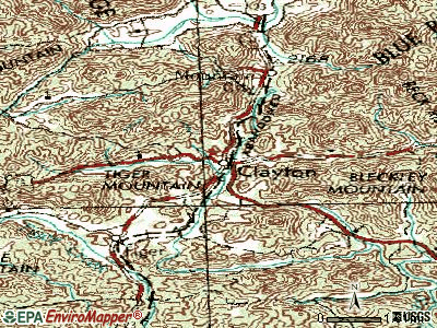 Clayton topographic map