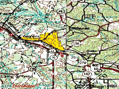 Conyers topographic map