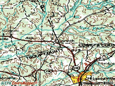 Corinth topographic map