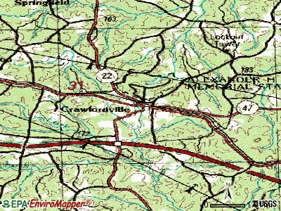 Crawfordville topographic map