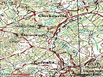 Demorest topographic map