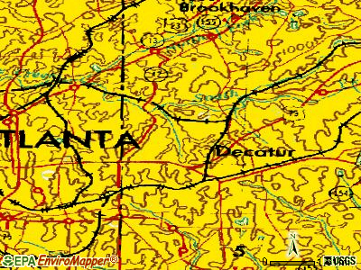 Druid Hills topographic map