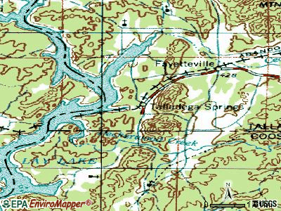 Talladega Springs topographic map