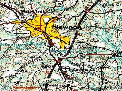 East Newnan topographic map