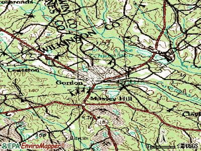 Gordon topographic map