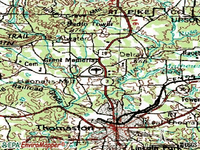 Hannahs Mill topographic map
