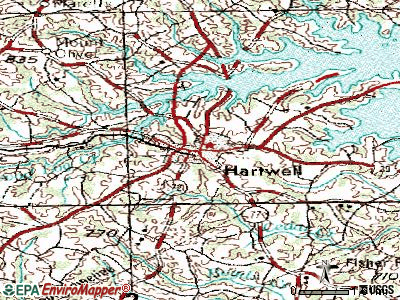 Hartwell topographic map