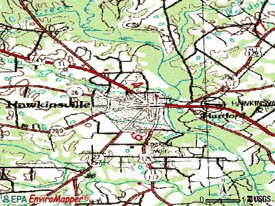 Hawkinsville topographic map