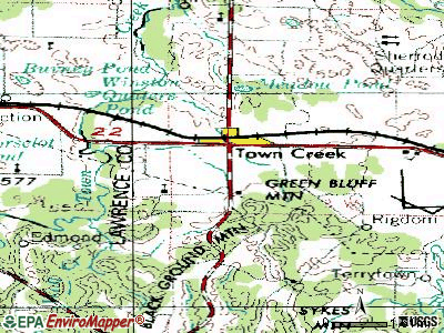 Town Creek topographic map