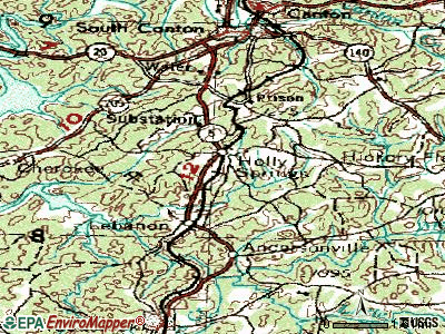 Holly Springs topographic map