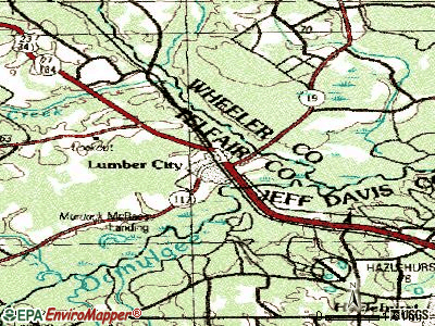 Lumber City topographic map