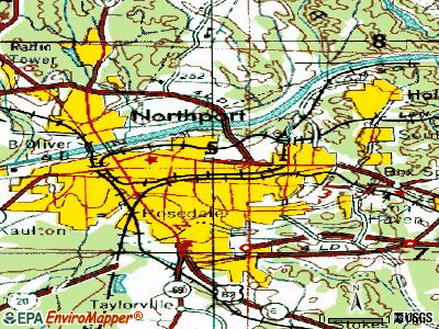 Tuscaloosa topographic map