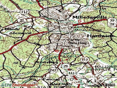 Midway-Hardwick topographic map