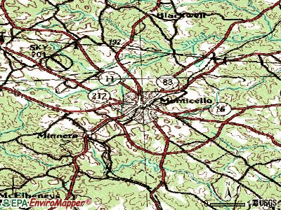 Monticello topographic map