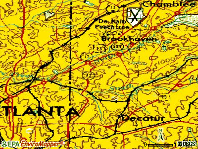 North Druid Hills topographic map