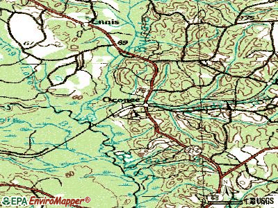 Oconee topographic map