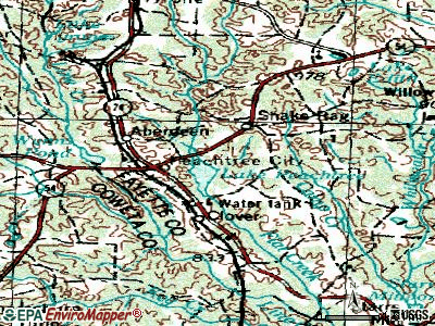 Peachtree City topographic map