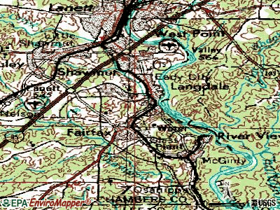 Valley topographic map