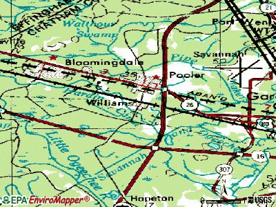 Pooler topographic map