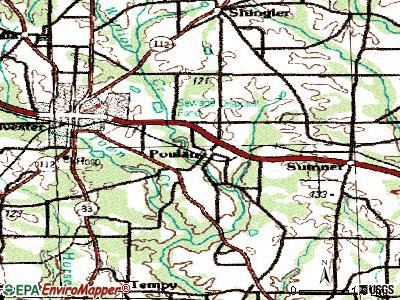Poulan topographic map