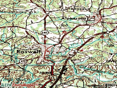 Roswell topographic map