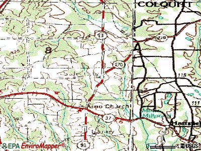 Sale City topographic map