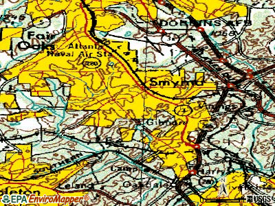 Smyrna topographic map