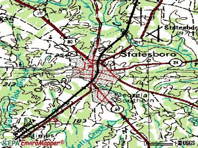 Statesboro Ga Map. Statesboro topographic map