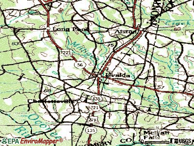 Uvalda topographic map