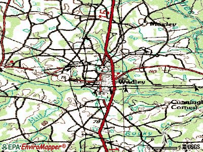 Wadley topographic map