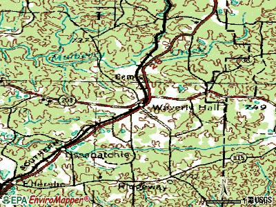 Waverly Hall topographic map
