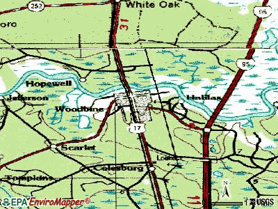 Woodbine topographic map