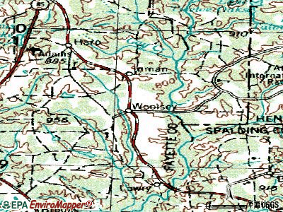 Woolsey topographic map