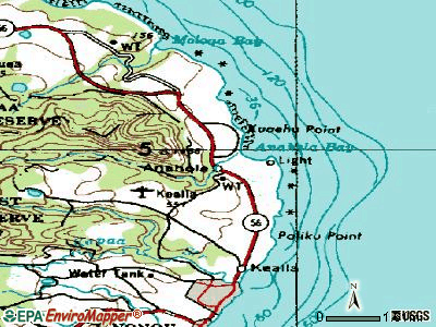 Anahola topographic map