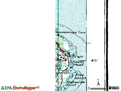 Hana topographic map