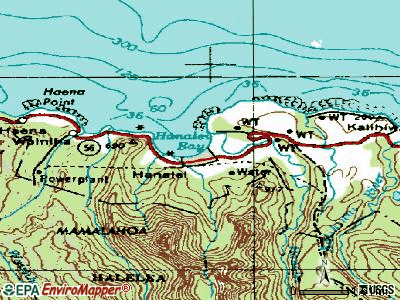 Hanalei topographic map