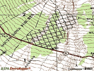 Hawaiian Ocean View topographic map