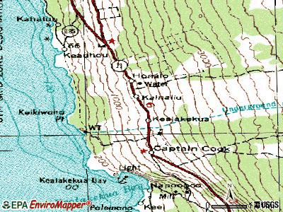 Kealakekua topographic map