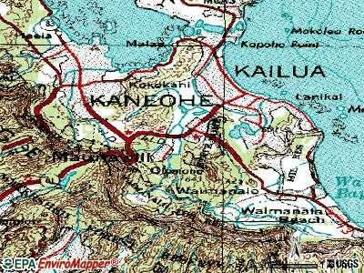 Maunawili topographic map