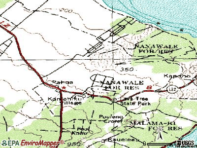 Nanawale Estates topographic map