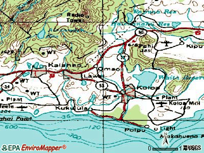 Omao topographic map