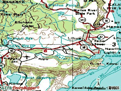 Puhi topographic map
