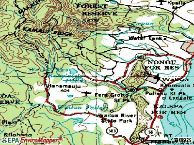 Wailua Homesteads topographic map