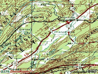 Branchville topographic map