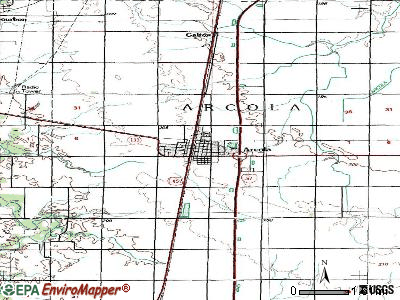 Arcola topographic map