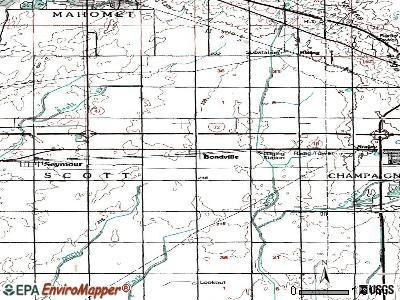 Bondville topographic map
