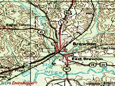 Brewton topographic map