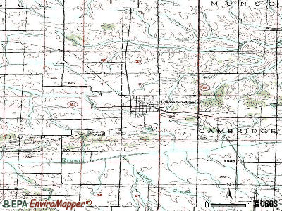 Cambridge topographic map