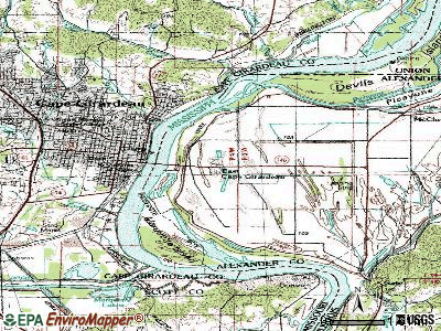 East Cape Girardeau topographic map