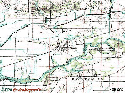 Erie topographic map